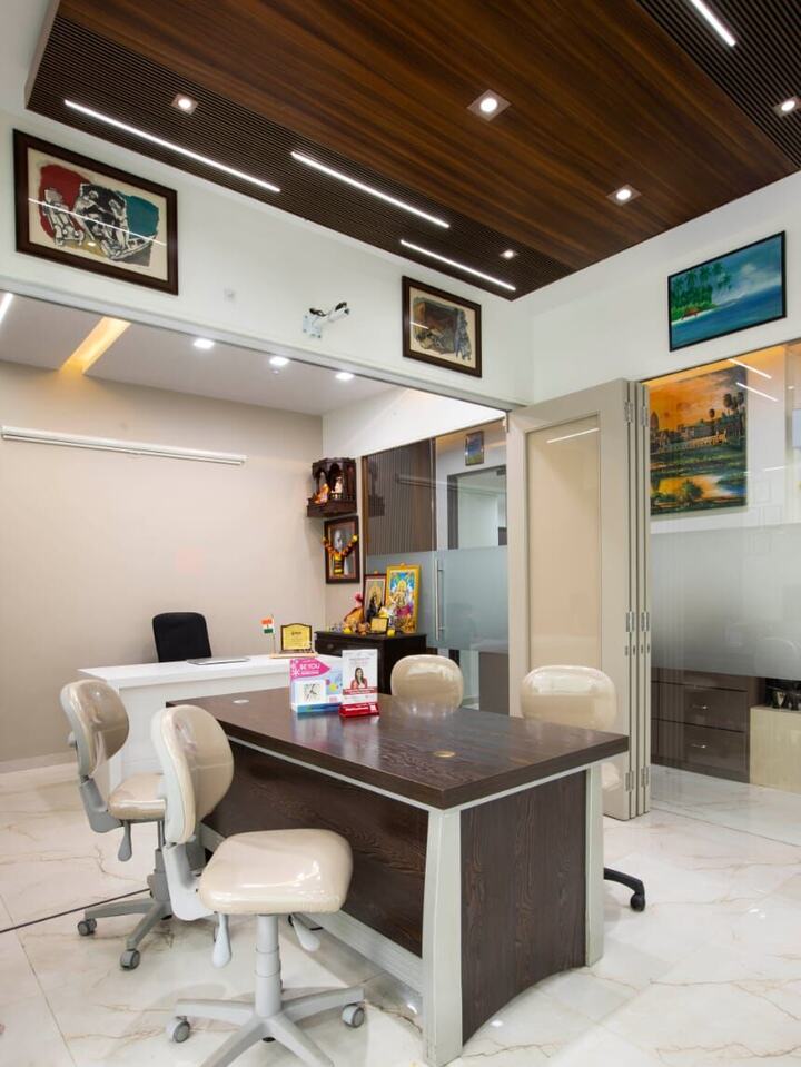 A consultation room at the clinic, with a screen for showing scans